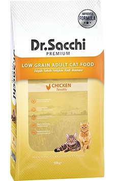 Dr. Sacchi Premium Tavuklu Düşük Tahıllı Yetişkin Kedi Maması 10 KG Dr. Sacchi Premium Tavuklu Düşük Tahıllı Yetişkin Kedi Maması 10 KG