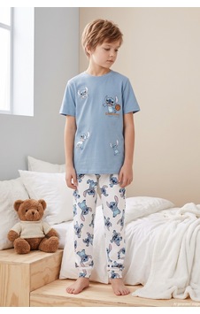 Remsa Erkek Çocuk Kısa Kol Penye Pijama Takımı 4301 Buz Mavi Remsa Erkek Çocuk Kısa Kol Penye Pijama Takımı 4301 Buz Mavi