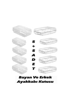 5 5 Erkek Ve Kadın Ayakkabı Saklama Kutusu Seti 5'er Bay - 5 5 Erkek Ve Kadın Ayakkabı Saklama Kutusu Seti 5'er Bay -