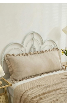 Uzun Yastık Kılıfı Bej Fırfırlı 50x135 Cm Bej Uzun Yastık Kılıfı Bej Fırfırlı 50x135 Cm Bej