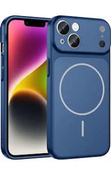 Apple Uyumlu iPhone 13 17 Görünümlü Magsafeli Kamera Lensli Kılıf Mavi