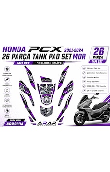 Honda Pcx 26 Parça Tank Pad Set Mor- 2021-2024 Arr3334 Siyah- Mor