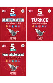 Limit 2025 5. Sınıf Matematik + Türkçe + Fen Konu Anlatım Seti 3 Kitap Güncel Müfredat Limit 2025 5. Sınıf Matematik + Türkçe + Fen Konu Anlatım Seti 3 Kitap Güncel Müfredat