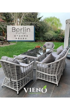 S Collection Dora Rattan Oturma Grubu Gri S Collection Dora Rattan Oturma Grubu Gri