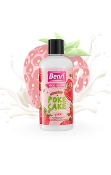Benri Çilek Poke Cake Vücut Losyonu 500 ML Benri Çilek Poke Cake Vücut Losyonu 500 ML