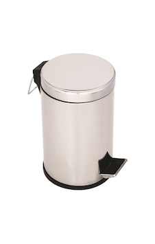 Lider Kapaklı Çöp Kovası Krom Paslanmaz Çelik 12 Litre Krom