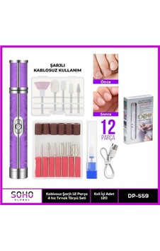 Şarjlı 12 Başlıklı Manikür Seti Çok Renkli Şarjlı 12 Başlıklı Manikür Seti Çok Renkli