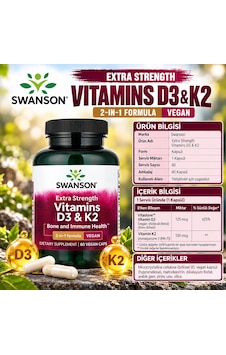 Swanson Vitamin D3 K2 5000 Iu 60 Vegan Caps Swanson Vitamin D3 K2 5000 Iu 60 Vegan Caps