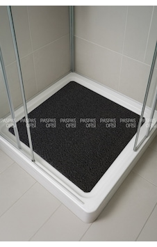 Banyo Paspası Duşa Kabin Paspası Su Sıçratmaz Paspas Kaydırmaz Paspas 50x50 Cm Siyah