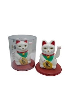 Maneki Neko El Sallayan Şans Kedisi Beyaz Solar Güneş Enerjili 11x10cm No1b Maneki Neko El Sallayan Şans Kedisi Beyaz Solar Güneş Enerjili 11x10cm No1b