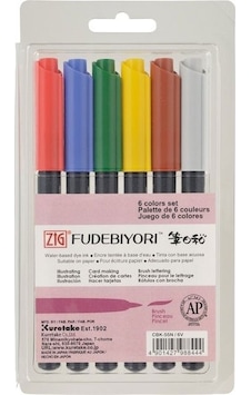 Zig Fudebiyori Brush Pen Yaldızlı 6Lı Zig Fudebiyori Brush Pen Yaldızlı 6Lı