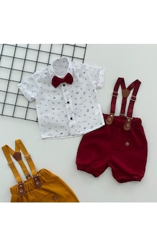 Murat Baby Yalmanlıbebe Neşeli Bebeklerimize Gözlük Desen Papyonlu Pantolon Askılı Kısa K (547210134) Beyaz - Kırmızı Murat Baby Yalmanlıbebe Neşeli Bebeklerimize Gözlük Desen Papyonlu Pantolon Askılı Kısa K (547210134) Beyaz - Kırmızı
