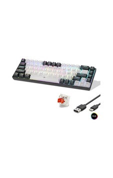 Mekanik Klavye Tri Mod Rgb Red Switch - Beyaz Siyah Mf1703w 0f980 Mekanik Klavye Tri Mod Rgb Red Switch - Beyaz Siyah Mf1703w 0f980