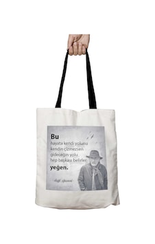 Art Hediye Siyah Kulplu Tuncer Kurtiz Kendi Yolunu Çizmezsen Yıkanabilir Okul Omuz Çanta Çok Renkli