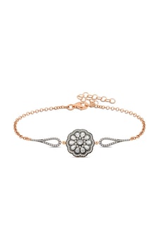 Mikudesign 925 Ayar Gümüş Rose Çiçek Desenli Elmas Montür Bileklik Çok Renkli Mikudesign 925 Ayar Gümüş Rose Çiçek Desenli Elmas Montür Bileklik Çok Renkli