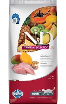 N&D Tropical Selection Düşük Tahıllı Tavuklu Tropikal Meyveli Yetişkin Kedi Maması 10 KG N&D Tropical Selection Düşük Tahıllı Tavuklu Tropikal Meyveli Yetişkin Kedi Maması 10 KG