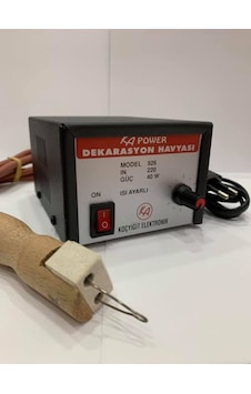 Ka Power 926 Ahşap Dekorasyon Havyası Metal Kutulu Ahşap Saplı Ağaç Yakma Havyası