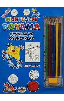 Muhteşem Boyama - Oyunlar Ve Oyuncaklar + 6lı Boya Kalemi - Ybve-773163 Muhteşem Boyama - Oyunlar Ve Oyuncaklar + 6lı Boya Kalemi - Ybve-773163