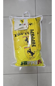 Sarı Ferrari Süper Set Dörtlü Servis Kılıfı + İkili Yastık Ve Kemer Kılıfı+ Vites Poları Sarı Ferrari Süper Set Dörtlü Servis Kılıfı + İkili Yastık Ve Kemer Kılıfı+ Vites Poları