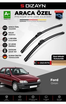S-dizayn Ford Orion Ön Cam Silecek Seti 1990-1993 Premium Araca Özel 50-50 Cm A+ Kalite Aocs-1842