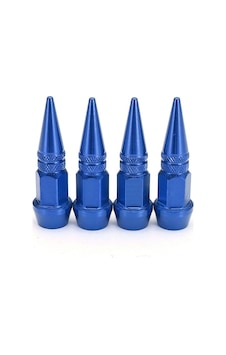 Alüminyum Sivri Sibop Kapağı 4'lü Mavi Sibob Kapağı 45mm
