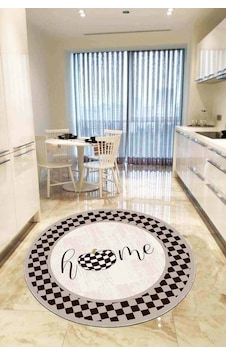 Kahve Kaymaz Taban Home Yazılı Yuvarlak Mutfak Halısı Ar806n11 Kahverengi Kahve Kaymaz Taban Home Yazılı Yuvarlak Mutfak Halısı Ar806n11 Kahverengi