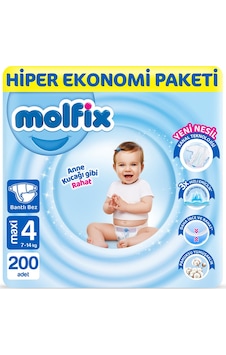Molfix Maxi 4 Numara Bebek Bezi Ultra Fırsat Paketi 200'lü