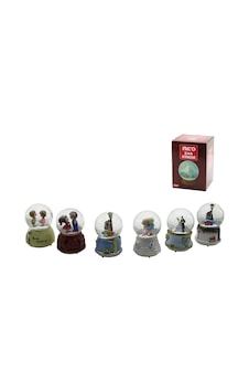 Orta Boy - 8cm Pilli - Işıklı Müzikli Kar Küresi Cam İnsan Figürlü - Desen Mix Renkli Herhangi Bir T