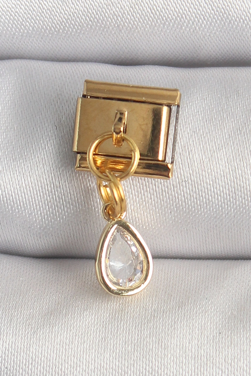 Tua Moda 316l Çelik Gold Renk Sallantı Damla Zirkon Taşlı Nomination Charm Çok Renkli Tua Moda 316l Çelik Gold Renk Sallantı Damla Zirkon Taşlı Nomination Charm Çok Renkli