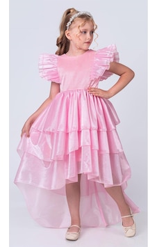 Mnk Baby & Kids Kız Çocuk Kuyruklu , Taçlı Vragia Abiye Elbise M00745 Pembe Mnk Baby & Kids Kız Çocuk Kuyruklu , Taçlı Vragia Abiye Elbise M00745 Pembe