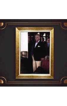 Altın Varaklı Çerçeveli Paspartulu Atatürk Tablo Hk1921 Altın Varaklı Çerçeveli Paspartulu Atatürk Tablo Hk1921