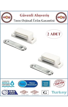 Manyetik Mıknatıslı Çıt Çıt - Mobilya, Sineklik, Kapak Çıt Çıtı - Beyaz - 2 Adet Beyaz