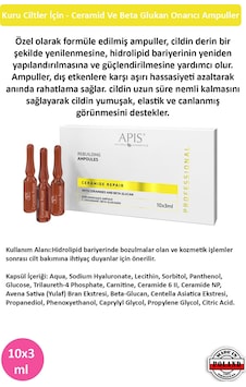 Apis Natural Kuru Ciltler İçin Ceramid & Beta Glukan Onarıcı Ampul Serum 10 x 3 ML