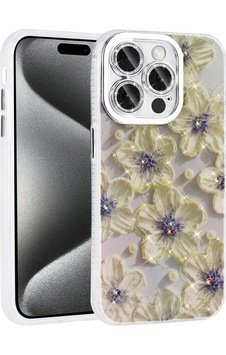 Apple Uyumlu iPhone 14 Pro Max Kılıf Çiçek Desenli Parlak Taşlı Sert Silikon Zore Garden Kapak Apple Uyumlu iPhone 14 Pro Max Kılıf Çiçek Desenli Parlak Taşlı Sert Silikon Zore Garden Kapak