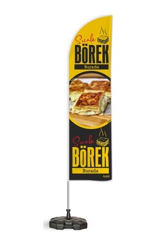 Börek Temalı Tek Yelken Bayrak V1 1adet Börek Temalı Tek Yelken Bayrak V1 1adet