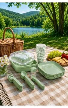 Emilahome Lovely Piknik Seti Yeşil 6 Lı Set - 867604242