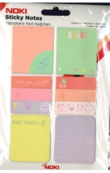 Memo Baskılı Yapışkanlı Notlar Karışık Ölçü 20 Yaprak Postit Çok Renkli Memo Baskılı Yapışkanlı Notlar Karışık Ölçü 20 Yaprak Postit Çok Renkli