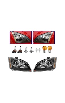 Ford Focus 2 Ön Far Lamba Siyah Zemin Sağ Sol Takım 2005--2008 Ford Focus 2 Ön Far Lamba Siyah Zemin Sağ Sol Takım 2005--2008