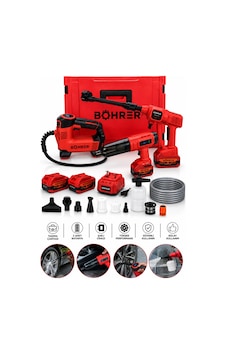 Böhrer BA011320 21V 3'lü Akülü Araç Bakım Seti Şarjlı Oto Yıkama Makinesi Hava Kompresörü Araç Süpürgesi Böhrer BA011320 21V 3'lü Akülü Araç Bakım Seti Şarjlı Oto Yıkama Makinesi Hava Kompresörü Araç Süpürgesi