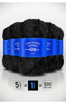 Siyah 5'li Paket 100 Gr / 60 M Tavşan Tüyü Dokulu Kalın Kürk Peluş Örgü İpi Siyah 5'li Paket 100 Gr / 60 M Tavşan Tüyü Dokulu Kalın Kürk Peluş Örgü İpi