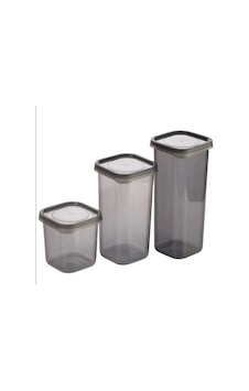 3 Adet 3 Boy Plastik Kanoz Saklama Kabı Kapaklı Kare Model Çok Renkli 3 Adet 3 Boy Plastik Kanoz Saklama Kabı Kapaklı Kare Model Çok Renkli