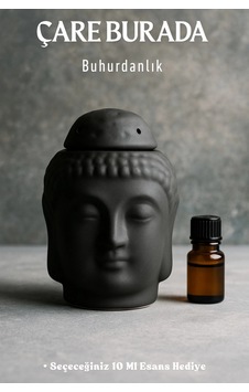 Mat Siyah Buda Buhurdanlık Seçeneğiniz 10 Ml Esans Hediye
