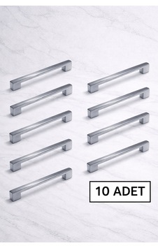 Çift Delikli Krom 160-192mm Metal Köprü Kale Kulp, Lüks Mutfak Mobilya Dolap Çekmece Kulpu 10 Adet Metalik Metalik Çift Delikli Krom 160-192mm Metal Köprü Kale Kulp, Lüks Mutfak Mobilya Dolap Çekmece Kulpu 10 Adet Metalik Metalik
