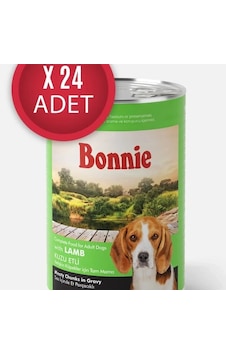 Bonnie Kuzu Etli Sos İçinde Et Parçacıklı Köpek Konservesi 400g X 24 Adet Bonnie Kuzu Etli Sos İçinde Et Parçacıklı Köpek Konservesi 400g X 24 Adet