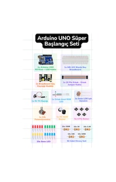 Arduino Uno Ekonomik Başlangıç Seti Arduino Uno Ekonomik Başlangıç Seti