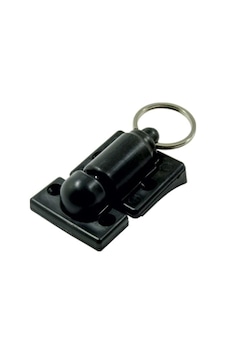 Cam Balkon Emniyet Plastik Kilit, Siyah, Metal Halka İle Cam Balkon Emniyet Plastik Kilit, Siyah, Metal Halka İle