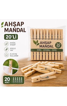 Ahşap Mandal 20'li - 8681689915766 Ahşap Mandal 20'li - 8681689915766