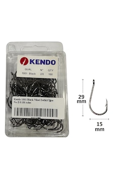 Kendo 1001 Black Nikel Delikli İğne No:2/0 100 Adet Kendo 1001 Black Nikel Delikli İğne No:2/0 100 Adet