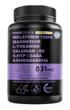 Medchoice 12-ın-1 Melat/onin 831 Mg L-theanine Valerian Root 10mg Extra Strength Sleep Capsules, 90 Kapsül