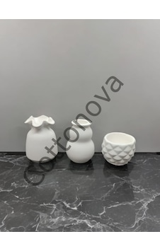 Cottonova C19 Dekoratif Vazo Mumluk 3lü